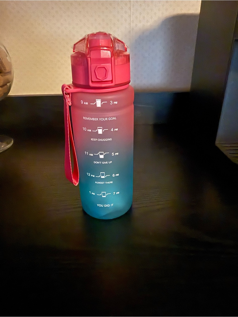 Motivational Gradient Water Bottle - Pink to Teal